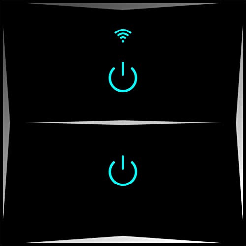 Smart Lichtschalter 2 Fach Schwarz WLAN APP Touch Google Home Amazon Alexa HL02-12 (1)