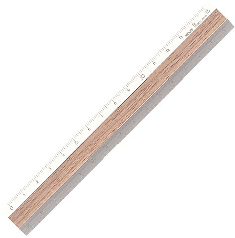 Midori 42274006 Lineal, Aluminium, Holz, 15 cm, Dunkelbraun A