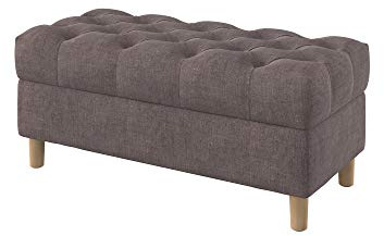 Furninero - Tiefer gepolsterter Sitzbank Sitzhocker Sitzruhe Betthocker Ottomane, mit Stauraum, Gerundete Beine, 100 cm breit, Softi Chocolate Stoff (Wasserabweisen), Braun