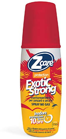 ZCare Protection Exotic Strong Spray Antizanzare Concentrazione Deet Al 50% Repellente Zanzare Zecche in Flaconcino 100ml Uomo Ideale in Zone Tropical