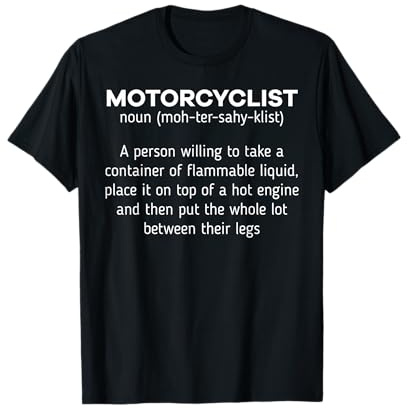 Motorcyclist Noun Definition Motorcycle Biker Motorbike Gift T-Shirt