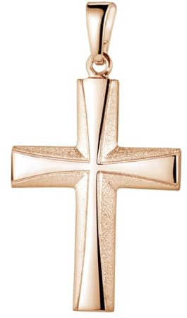 Kreuz Anhänger Silber 925 echt - Kettenanhänger für Halskette KA-22 | Kreuzanhänger 17 x 30mm aus 925 Sterling Silber rhodiniert oder vergoldet für Damen und Herren von MATERIA by Matthias Wagner