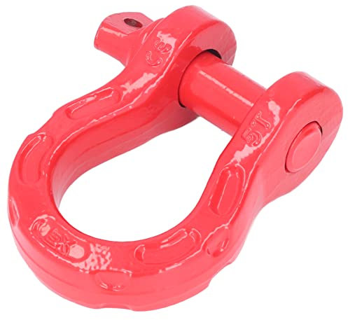 D-Ring-Schäkel, D-Ring-Schäkel 5T/11000lbs Tragfähigkeit 19T/41000lbs Bruchfestigkeit 7/8-Zoll-Stift für die Fahrzeugwiederherstellung(rot)