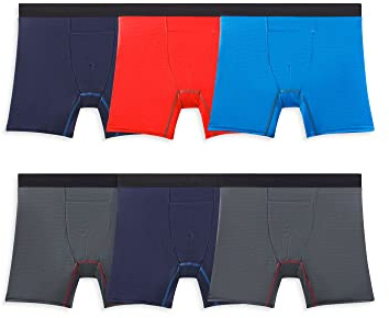 Fruit of the Loom Boxer Elasticizzati 360 (Asciugatura Rapida E Traspirante) Ropa Interior de Hombres, Pierna Normal, Canales de refrigeración, Paquete de 6 Colores Surtidos, L