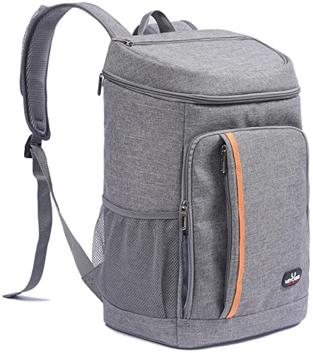 MCXKJ 28L Mochila de Refrigeración,Mochila Nevera Bolsa Térmica Porta Alimentos Mochila Grande Suave para la Playa/Picnic/Barbacoa/Camping/Fiesta(Gris)