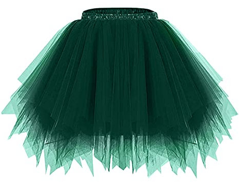 Minetom Damen Tüllrock Tütü Rock Kurz Crinoline Tutu Rockabilly Minirock A Grün 04 Einheitsgröße