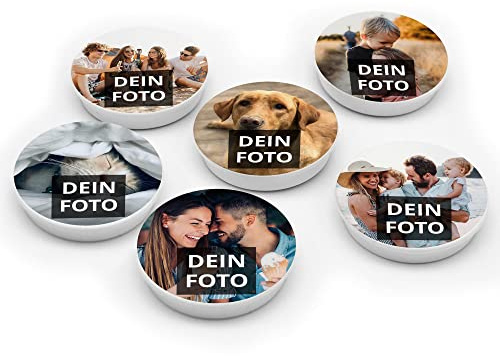 PhotoFancy® - Personalisiertes Magnet-Set mit 6 Fotos gestalten - Kühlschrankmagnete Bedrucken