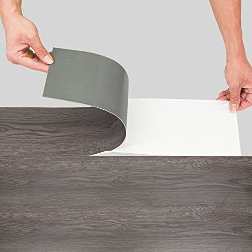Jopassy PVC Bodenbelag Selbstklebend Vinylboden 4,875 m² 35 Fliesen Rutschfest Wasserfest Bodenfliesen 91.5x15.2cm Laminat Dielen Vinyl-Fliesen für Fußbodenheizung Night Oak