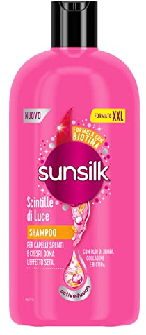 Sunsilk, Shampoo Scintille di Luce, Shampoo Anticrespo Districante, Dona Lucentezza al Capello, Formula Active-Fusion con Olio di Jojoba, Collagene e Biotina, Formato XXL 810ml
