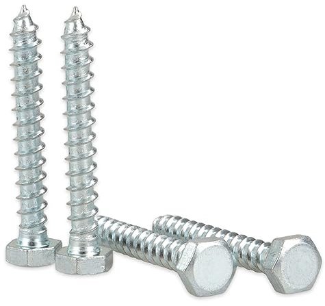 SENENQU 50pcs M8 x 60mm Coach Screws, Zinc Plated Hex Lag Bolts, Self-Tapping Wood Screws Coach Bolts for Wall Fixing Mounting