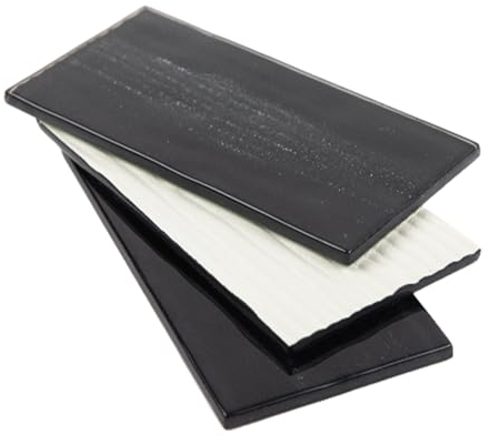 Adedeo Schwarze Glasfliesen, U-Bahn-Fliesen, 7,6 x 15,2 cm, Glasfliesen für Küche, Backsplash, Badezimmer, Duschwand, 32 Stück