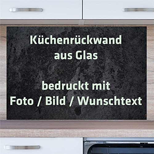 INDIGOS UG Küchenrückwand - mit Ihrem Foto und Wunschtext - 60x60 cm ESG Echtglas Bedruckt individuell personalisiert - mit Bild - Motiv - Küche - Rückwand - Glasplatte - Spritzschutz - Herd - Ofen