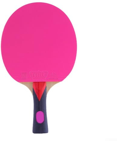 PETSTIBLE Farbe Einzeln Horizontale Tischtennisschläger Einzelner Satz Leichte 7 Ply Holz Tischtennisschläger Für Aggressives Gameplay (Pink)