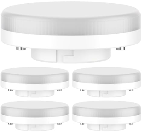 ledscom.de 5 Stück GX53 LED Leuchtmittel, warmweiß (3000 K), 0,5 W, 51lm, matt
