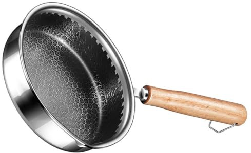 MAGICLULU Edelstahl Bratpfanne Mit Antihaftbeschichtung Pfanne Für Eier Und Mehr Hitzebeständig Ergonomischer Griff Geeignet Für Gas Elektro Und Induktion Leicht Und Tragbar