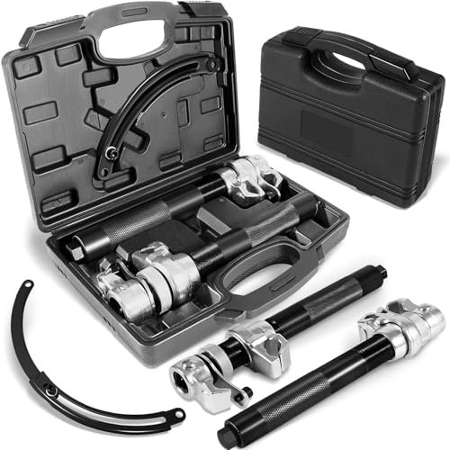 sixcow Upgrade Coil Spring Compressor Tool Automotive, Heavy Duty Macpherson Strut Spring Shock Absorber Compressor Set with Safety Jaws and Holder, Max Load.2645LB for Car Motorcycle Truck ATV UTV