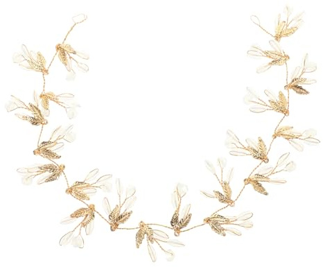 minkissy Coiffe De Mariage Élégante Vigne De Cheveux En Feuille De Cristal Accessoire De Cheveux De Mariée Polyvalent Pour La Mariée La Fête