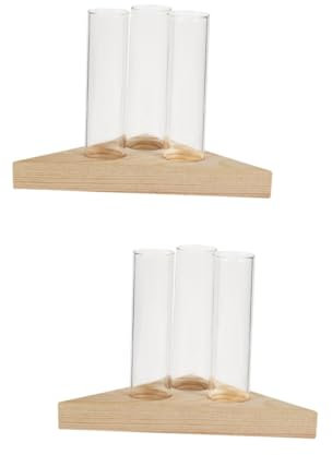 2st Hydroponische Reagenzglasvase Künstlich Gefälschte Pflanzen Behälter Vasen Für Blumen Ästhetisch Röhren Vasen Zur Dekoration Eukalyptus Wasser Modern Olivenbaum Bonsai Holz Cabilock