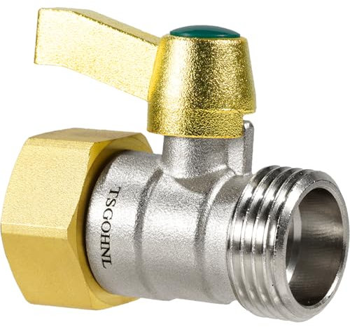 Garden Hose Connector with Shut Off Valve, Heavy Duty Brass Water Hose Parts 3/4 Inlet and Outlet Thread, Hose Adapter with Individual Straight Single Pass Ball Valve