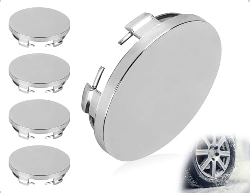 AOYEGIC 4 Stück Nabendeckel,ABS Radnabenkappen,Universal Felgendeckel,Felgenkappen,Kompatibel mit VW Auto,Kompatibel mit BMW Auto(Silber,OD 60mm ID 56mm)