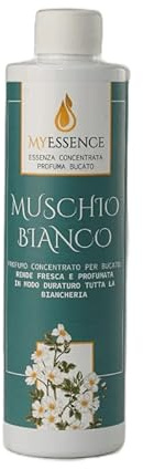 Profuma Bucato Lavatrice Liquido Concentrato MYESSENCE – Profumatore per Bucato e Asciugatrice – Fragranza Intensa e Persistente al MUSCHIO BIANCO – Essenza per Biancheria – 250 ml