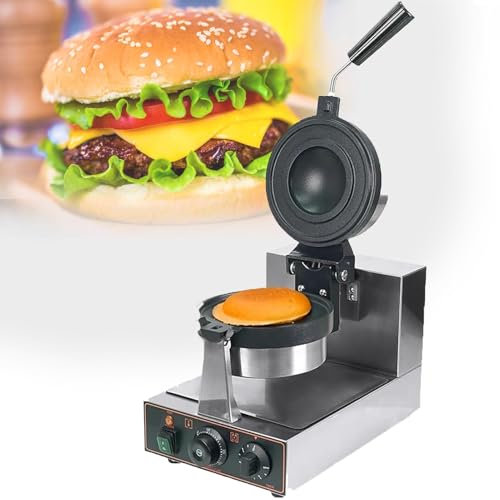 LIEROLYE Ufo Burger Maker Machine, 180° Spin Electric Burger Press, Burger Maker Machine 1300W Rapid Heating, Non-Stick UFO Plates, Adjustable Temp & Timer For Home Use(Single head)