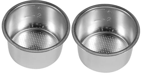 TOPPERFUN 2piezas Filtro De Cafetera De Malla Fina Reutilizable De Acero Inoxidable Para Cafetera Filtro Taza Para Expreso Para Preparar Café Casa Oficina