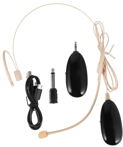 TOYANDONA Mini Wireless Head-mounted Microphone 2.4G Invisible Audio Headset Loudspeaker Mixer and Camera Compatible for Classes Conferences Video Recording