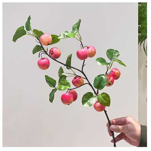 ZLLPIGLS Branche de Pommier Artificielle, Plante Artificielle Interieur, avec Fruits et Feuilles Vertes Réalistes, pour la Maison, Les Fêtes, la Photographie et la Décoration Automnale(Small)
