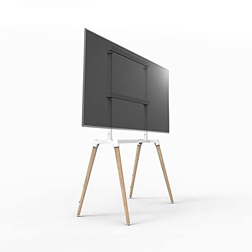 LWJSOCP Soporte de TV móvil Simple, Soporte de TV de Piso con 4 Patas de Madera para televisores LED, LCD, OLED Planos y curvos de 55-75 Pulgadas, Base de Madera Resistente con Soporte de