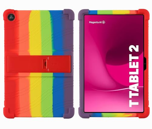 GIOPUEY Hülle Kompatibel mit Telekom T Tablet 2 10.1 Inch 2025 - mit Ständer - Weiche TPU Silikon Schutzhülle - Airbag Sturzschutz Case - Colorful