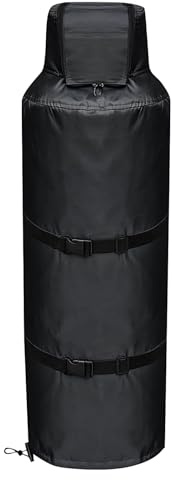 Housse de réservoir propane - Housse isolée, anti-poussière et imperméable à l'eau - Tissu Oxford 420D avec anti-buée intégrée, résistant aux UV, au gel, haut ouvert pour l'hiver, l'extérieur
