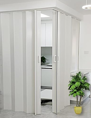 Vikbar dragspelsskjutdörr för duschhölje, enkel installation för platsbesparande badrumslösningar