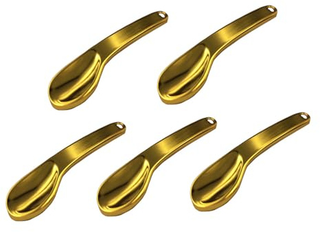 IMIKEYA Cuillère à Crème Yeux, Spatule de Prélèvement en Alliage de Zinc, Lot de 5, Légère, pour Soin du Visage et Maquillage