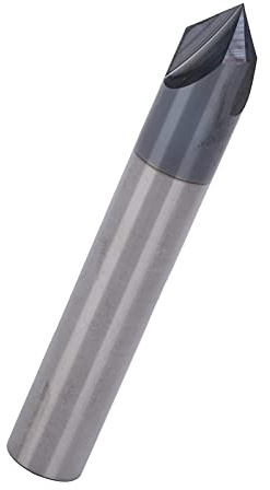 Naroote Fraise en Bout de Chanfrein à 3 Cannelures, Fraise en Acier au Tungstène à 90 ° pour Gravure sur Cuivre et Aluminium, Outil de Polissage CNC (D12*90°*75L)