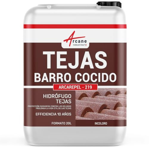 Hydrofuge Toiture Tuiles Terre Cuite - Imperméabilisant Toiture Poreuse Incolore - Protection Durable Contre Eau et Infiltrations - 20 L (jusqu'à 100 m²) - ARCANE INDUSTRIES