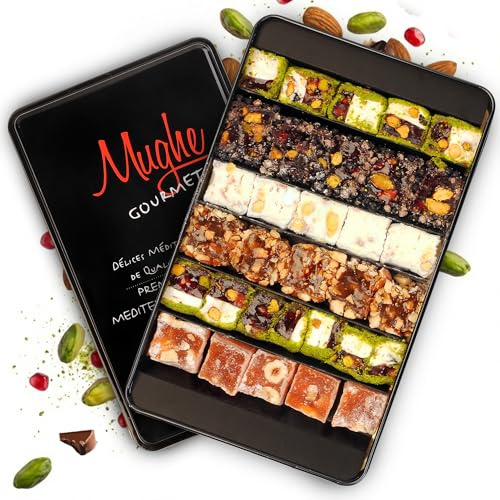 Mughe Gourmet Sultan Loukoum Pistache 650g, Boîte Métallique Cadeau