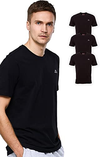 Kappa VOLLAR Pack 3 T-Shirt Unisex | 100% Cotone | Logo Ricamato | Manica Corta | Collezione Logo