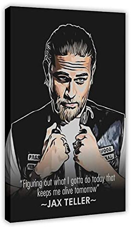 Sons of Anarchy TV-Show-Poster, Jax Teller, Motivationszitat, 2 Leinwand-Wandkunst, Dekorationen, Gemälde für Wohnzimmer, Heimdekoration, Rahmen, 30 x 45 cm