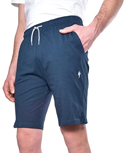 BESTLAKE BLK Sportshorts i Bomull med lätta sommarfickor, Blå Sport, XXL