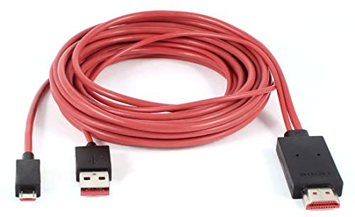 Ruilogod 3 en 1 MHL rojo negro MHL Micro USB a HDMI Cable adaptador masculino 79 Longitud