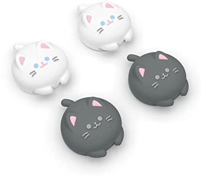 PlayVital Thumb Grip Caps for Nintendo Switch & OLED & Lite,Thumbstick Grips for Switch OLED, Button Caps Analog Cover- Cutie Kitty