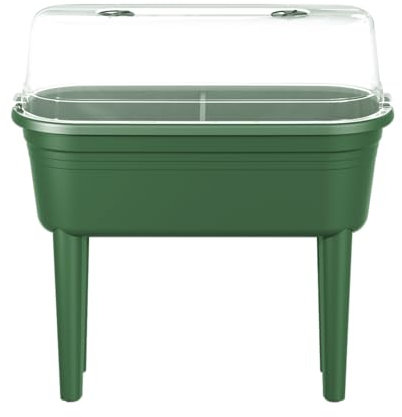 FLORUS Grow Table Set - Jardinera por Exterior cultívalo tú Mismo - Invernadero Incluido - 26.4 x 37.0 x 78.0 - Verde/Green