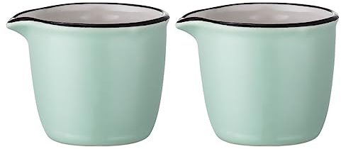 Cabilock Gewürzdosen 2 Stücke Mini Milchkännchen Keramik Milchkrug Porzellan Milchschäumkrug Sauce Krug Honigtopf Jars Tasse Milch Milchtasse für Sirup Saucen Kochzubehör Grün Zuckerdose