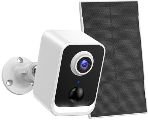 PEEIPM Security Cameras Wireless Outdoor Solar: Battery Power Cameras for Home Security WiFi Seguridad Camara System Kit Surveillance Monitor with Motion Sensor Flood Light Alarm & Color Night Vision