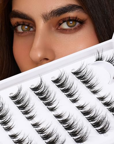Wimpern-Cluster 7 Paare Natürlicher Look DIY-Wimpernverlängerung Flauschige Wispy-Lashes Dünnes Band & Weich