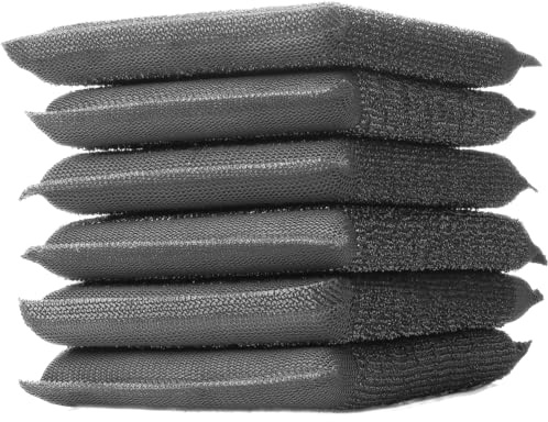 Estropajo Almohadilla Acero INOX. 10x14cm 6 Unidades | No se oxida | No Deja rastros