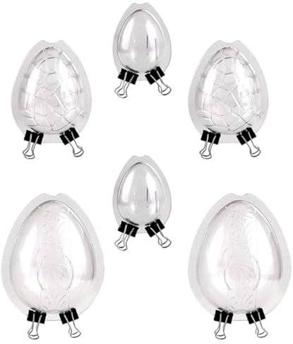 PRETYZOOM Easter Egg Molds 6pcs Large Size 3D Dinosaur Egg Chocolate Mold Giant Ostrich Egg Cake Fondant Mould Non-Stick Baking Tool for Sugar Craft Decorating Candy