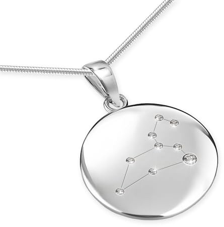 LillyMarie Collar Con Colgante De Signo Zodiacal Leo En Plata 925 Para Mujeres