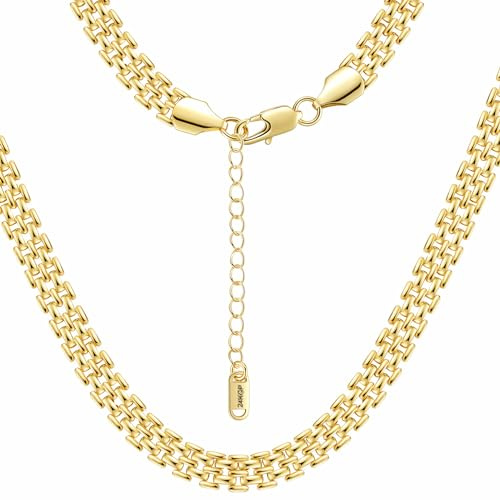 DJADEE Elegance Kette 999er Gold 24 Karat vergoldet Damen, Länge verstellbar, Hypoallergen, wasserfest, gestempelt